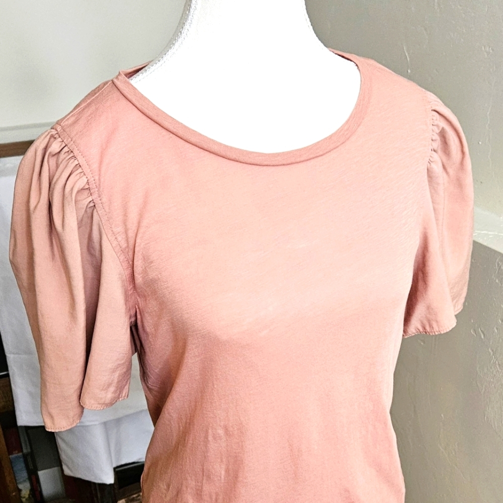 Loft Dusty Rose puff sleeve top. Worn twice.